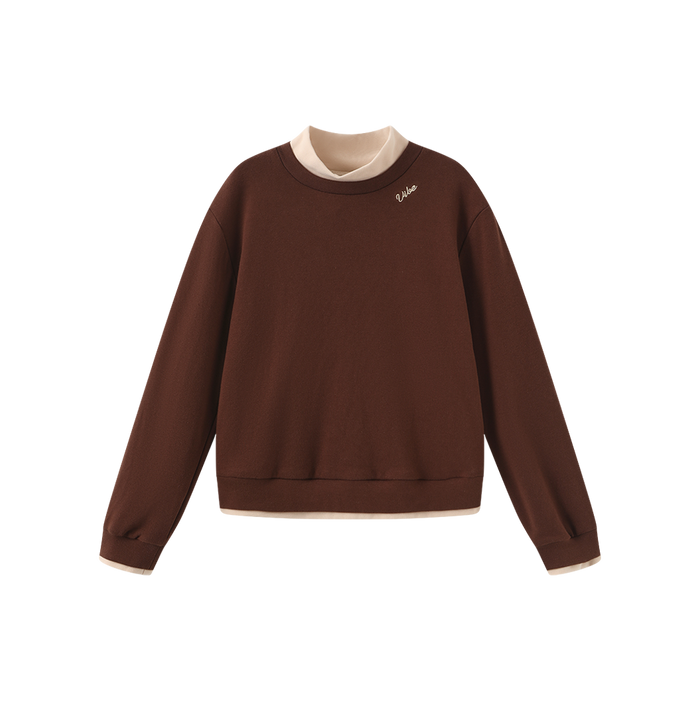 Mock Neck Trim Sweatshirt