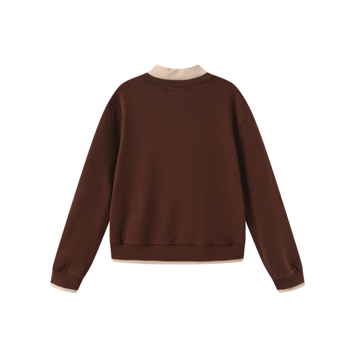 Mock Neck Trim Sweatshirt
