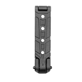 MOLLE-LOK attachment for secure mounting of knives and tools on tactical gear, featuring durable black polymer construction.