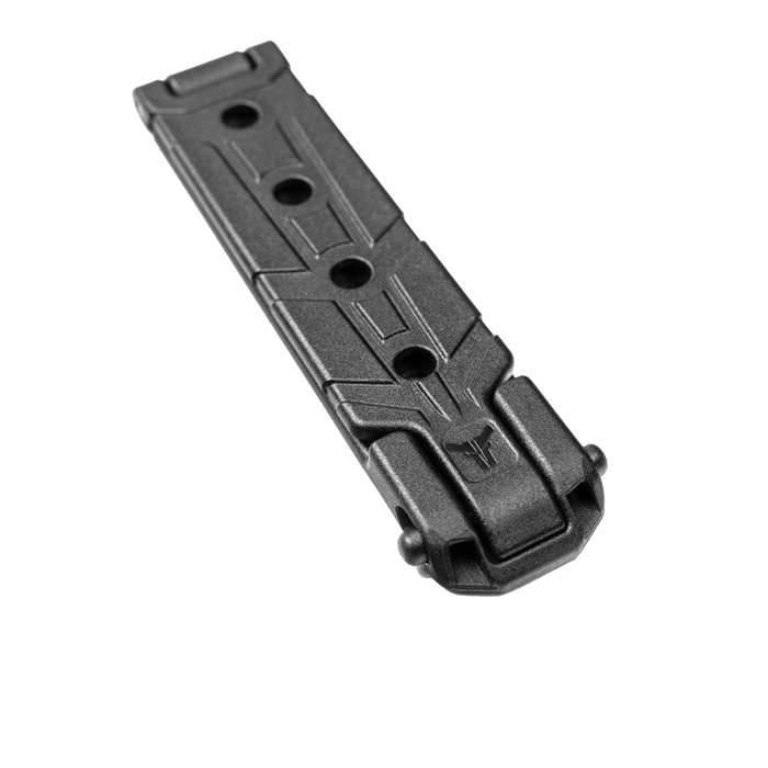 MOLLE-LOK attachment for secure mounting of gear and tools on tactical vests and bags. Durable and versatile design.