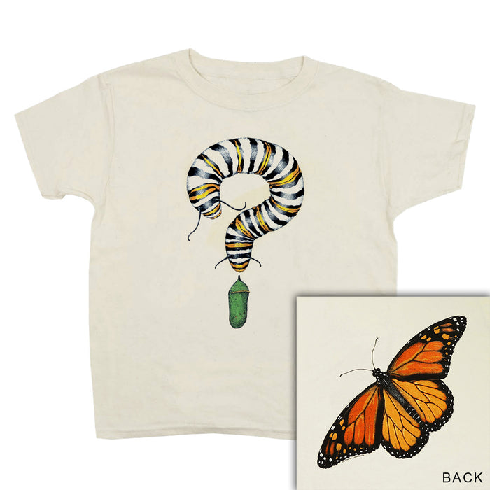 Monarch Metamorphosis Youth Natural 2-Sided T-shirt