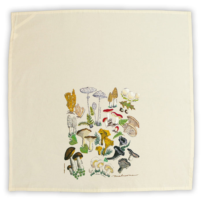 Mushrooms Natural Tea Towel