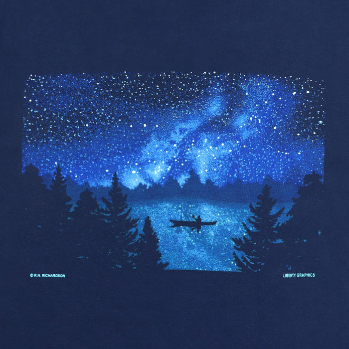 Night Kayaker Navy Adult T-shirt
