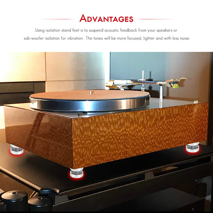 Nobsound 4PCS Aluminum Spring Speaker Spikes Pads Isolation Stand Feet Mat for HiFi Amplifier / CD Player