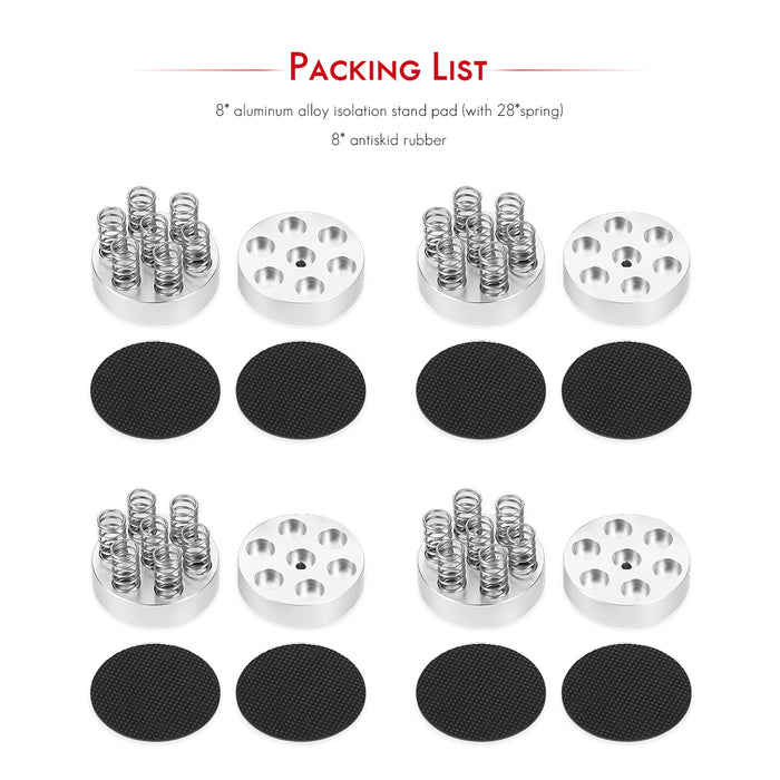 Nobsound 4PCS Aluminum Spring Speaker Spikes Pads Isolation Stand Feet Mat for HiFi Amplifier / CD Player