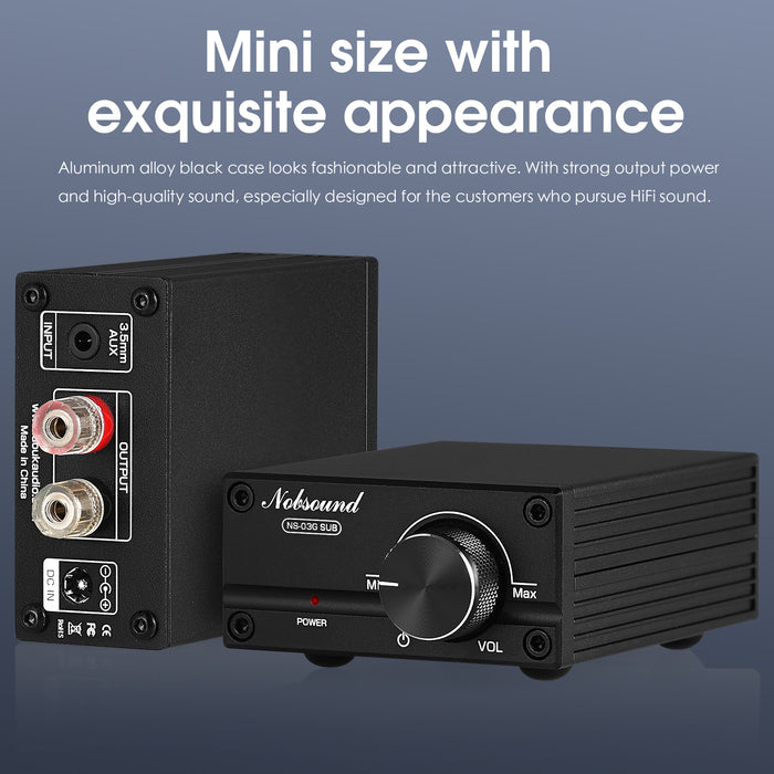 Nobsound NS-03G SUB Mini Mono Channel Digital Amplifier HiFi Home Subwoofer Power Amp 100W