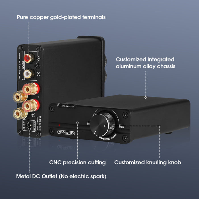 Nobsound NS-04G PRO HiFi 2.0 Channel Digital Amplifier Mini Home Stereo Audio Amp 100W×2