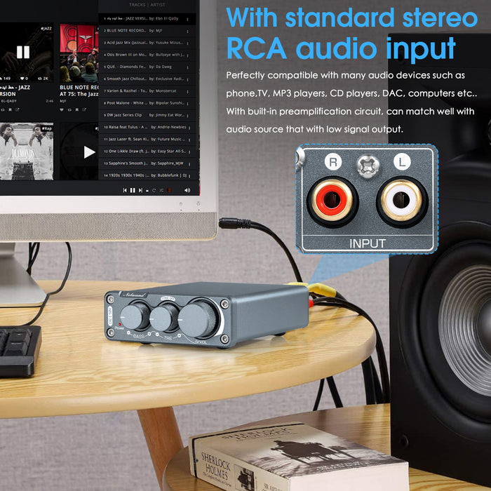 Nobsound NS-13G Mini 2.0 Channel Digital Amplifier HiFi Home Desktop Audio Amp 100W+100W