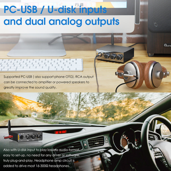 Nobsound Q4 Mini Bluetooth 5.0 Stereo USB DAC Gaming S/PDIF Digital to Analog Converter 192K