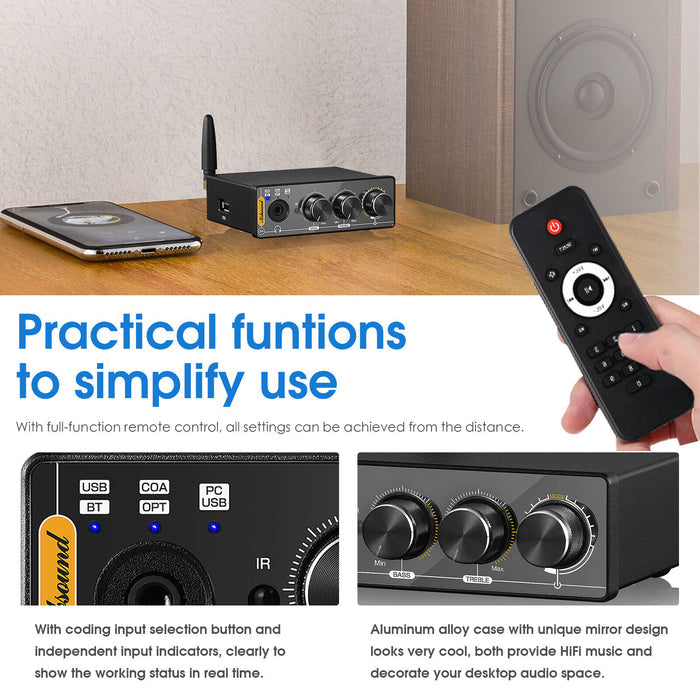 Nobsound Q4 Mini Bluetooth 5.0 Stereo USB DAC Gaming S/PDIF Digital to Analog Converter 192K