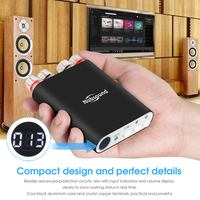 Nobsound TA-21 Mini Bluetooth 5.0 DSP Digital Amplifier TPA3221 Stereo Audio Amp Receiver