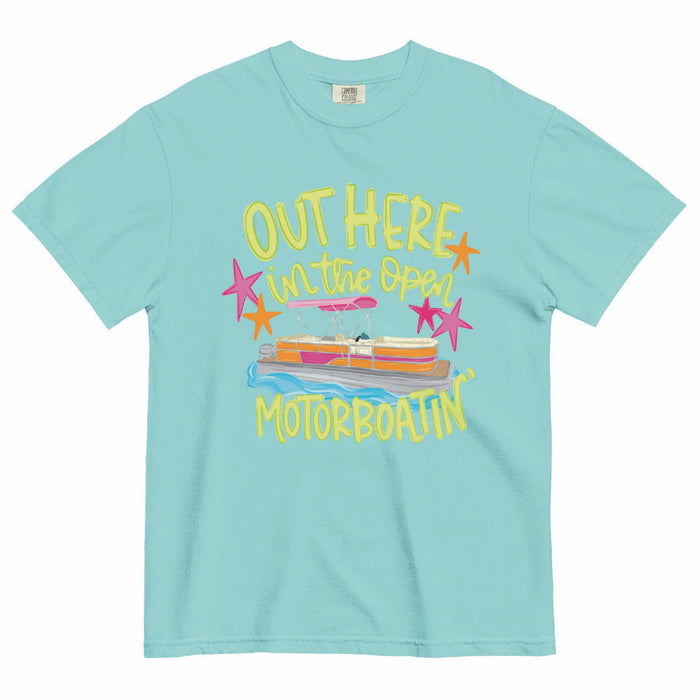 Out Here in the Open Motorboatin' Short Sleeve T-Shirt