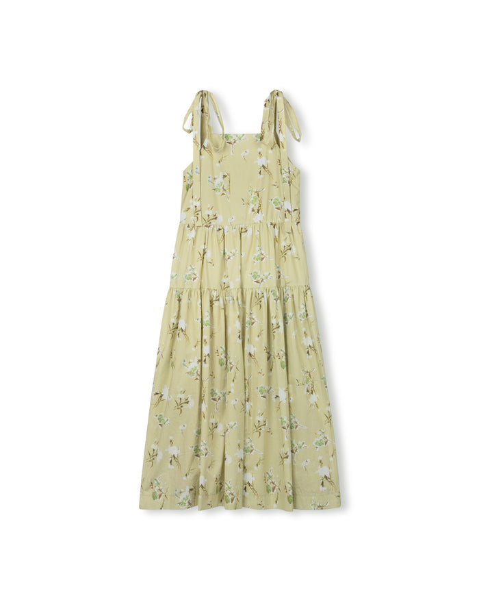 Parker Floral Gathered Cotton Midi Dress - Junees