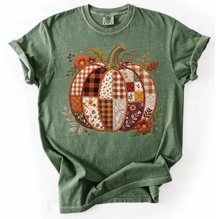 Patchwork Pumpkin Short Sleeve T-Shirt