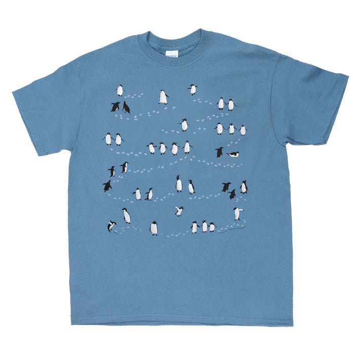 Penguin Tracks Youth Indigo T-shirt