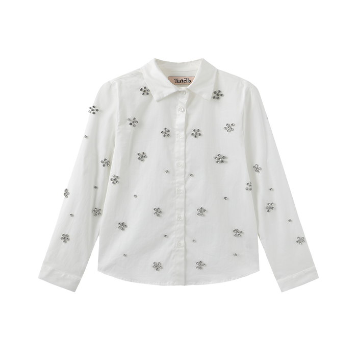Poplin Blouse With Jewels - Junees
