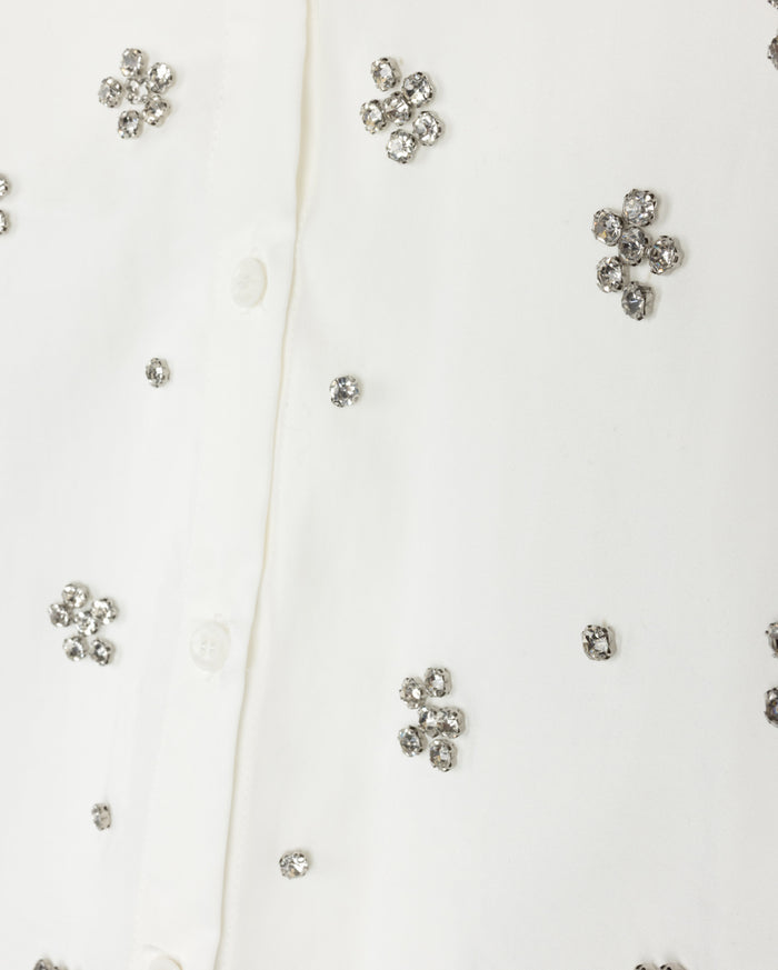 Poplin Blouse With Jewels - Junees
