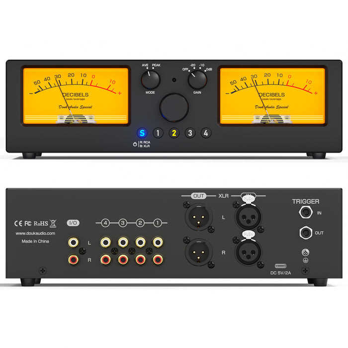 [Pre-Sale] Douk Audio VU2-PRO：4‑Way Audio Selector with Accurate Analog VU Meter