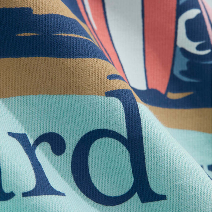 Close up of vineyard vines printed t-shirt.