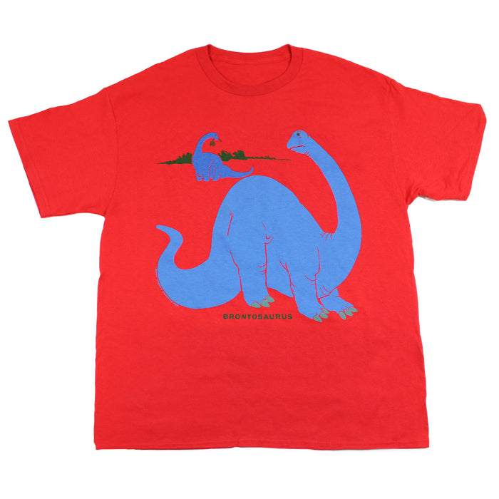 Retro Brontosaurus Youth Red T-shirt