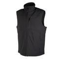 Black Rexford Ripstop Vest featuring a zippered front and a sleek, lightweight design, ideal for outdoor activities.