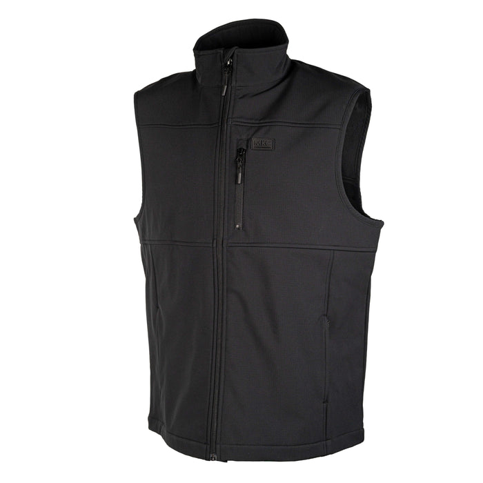 Black Rexford Ripstop Vest featuring a zippered front and a sleek, lightweight design, ideal for outdoor activities.