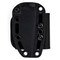 Kydex sheath for the ROCKER knife, featuring a durable design with multiple mounting options for secure attachment.