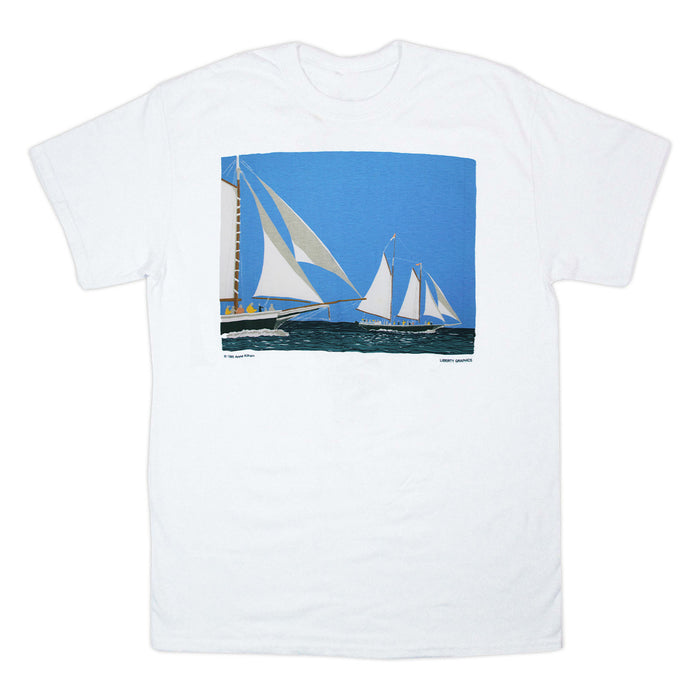 Schooner Race Adult White T-shirt