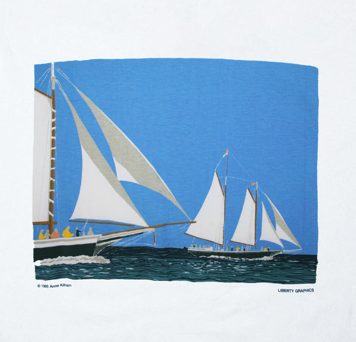 Schooner Race Adult White T-shirt