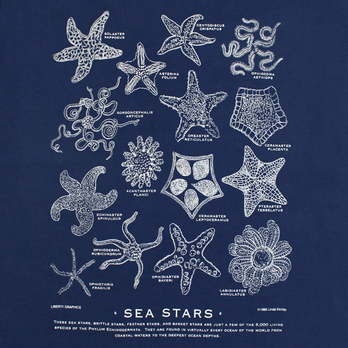 Sea Stars Adult Navy T-shirt