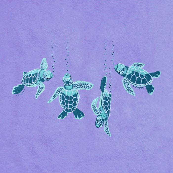 Sea Turtle Babies Adult Violet T-shirt