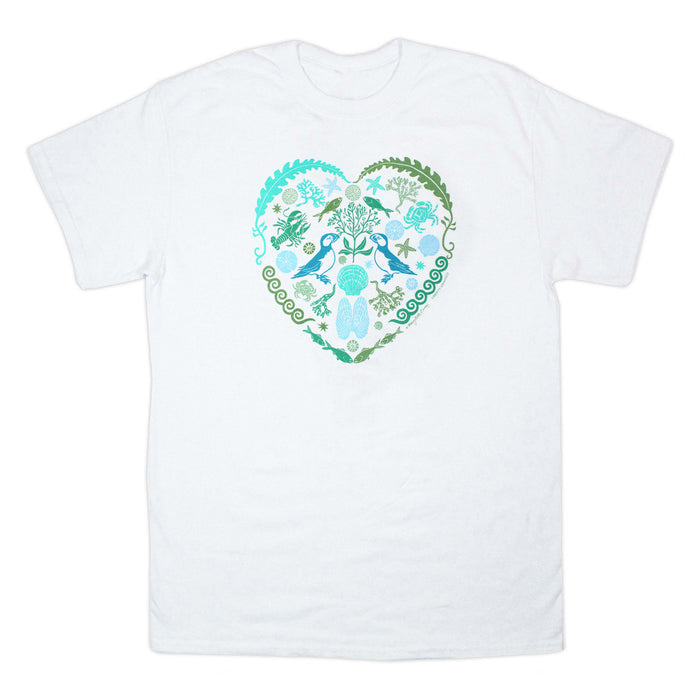 Seacoast Heart Adult White T-shirt