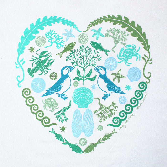 Seacoast Heart Adult White T-shirt