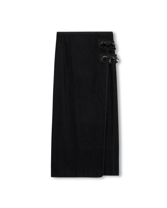 Side Beaded Deatiled Skirt