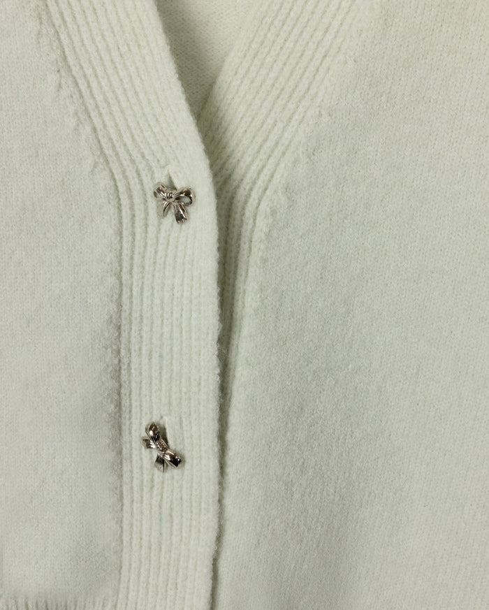 Soft Knit Cardigan With Gem Stone Buttons