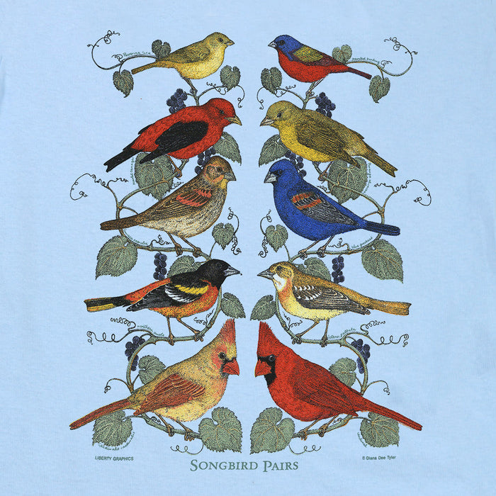 Songbird Pairs Ladies Light Blue T-shirt