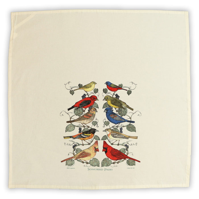 Songbird Pairs Natural Tea Towel