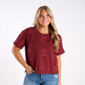 South Carolina Gamecocks Allover Logo Cropped T-Shirt