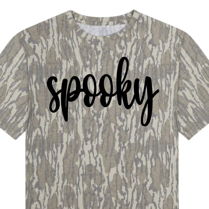 Spooky Camo Short Sleeve T-Shirt in Washed Bottomland Camo