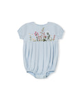 Stacy High Waisted Floral Embroidery Romper - Junees