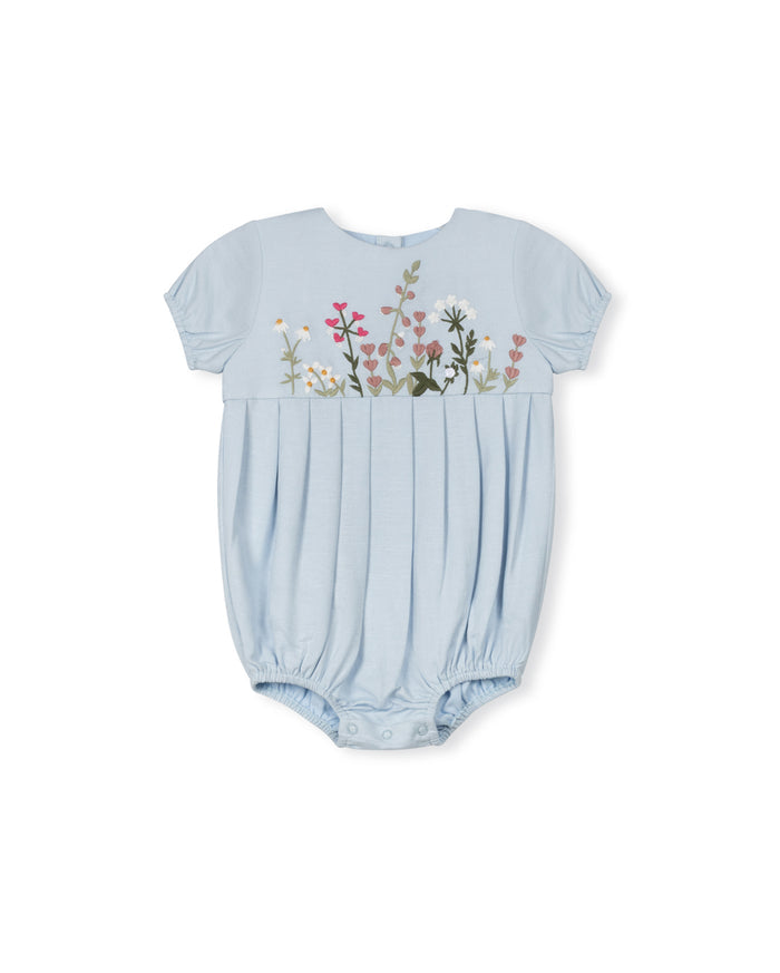 Stacy High Waisted Floral Embroidery Romper - Junees