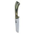 Stockyard knife in green and black with a textured handle and a wide, straight blade for versatile cutting tasks.