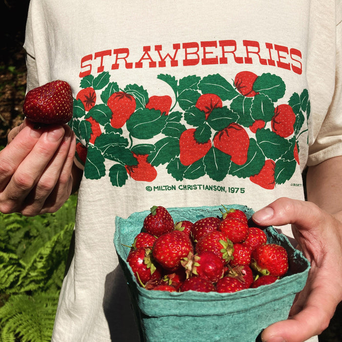Strawberries Adult Natural T-shirt