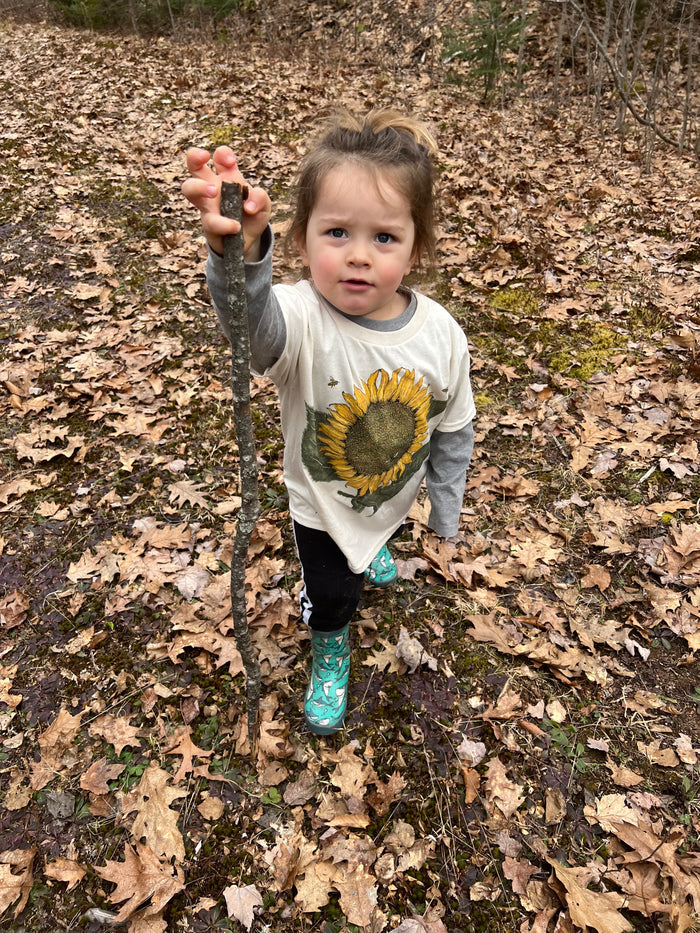 Sunflower & Bees Youth Natural T-shirt