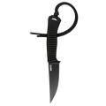 Tactical Speedgoat knife with a black blade and black paracord handle, designed for tactical use and outdoor activities.