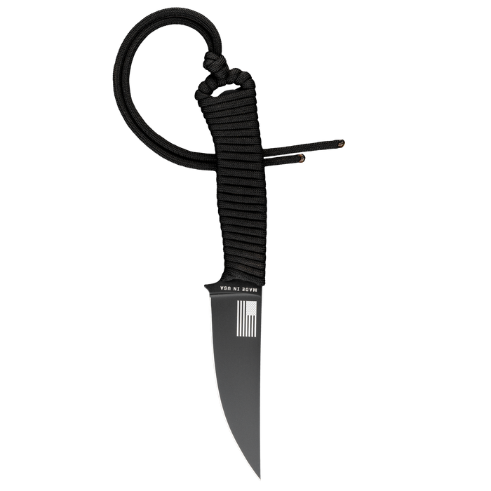Tactical Speedgoat knife in black with a durable handle and sleek blade, designed for tactical and outdoor use.
