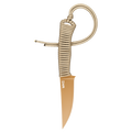 Tactical Speedgoat knife in coy and olive colors with a paracord handle, designed for outdoor and tactical use.
