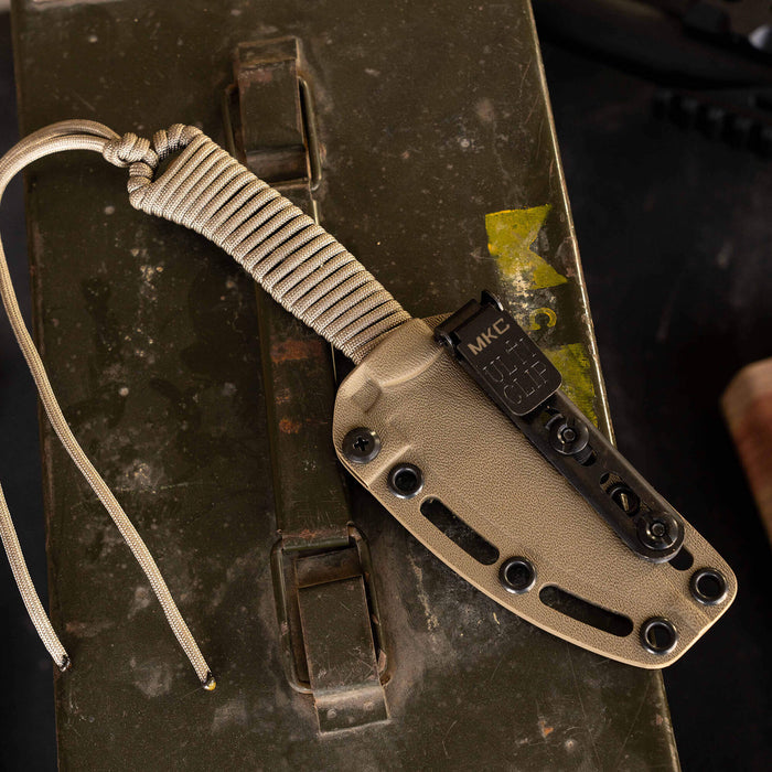 Tactical Speedgoat Kydex sheath in Flat Dark Earth, designed for secure knife storage and easy access.