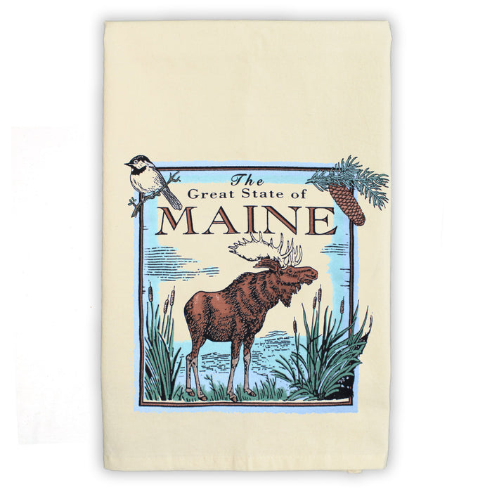 The Great State Of Maine Natural Tea Towel