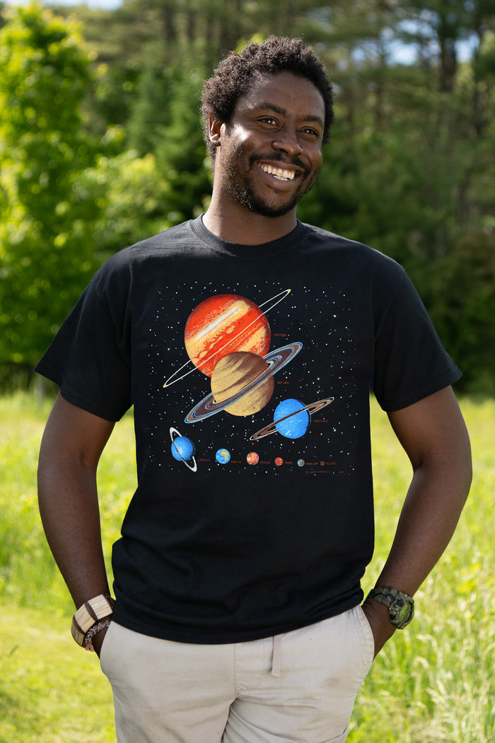 The Planets Adult Black T-shirt